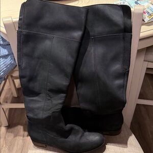 CLARKS Black Knee High Boots for Women- Classic Riding Style Indigo by CLARKS